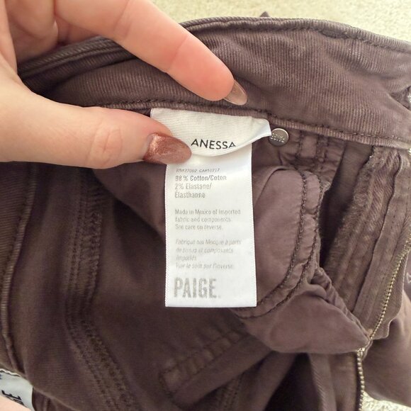 PAIGE Anessa High-Rise Crop Wide-Leg Jeans (27, Rich Chocolate) - Picture 8 of 10